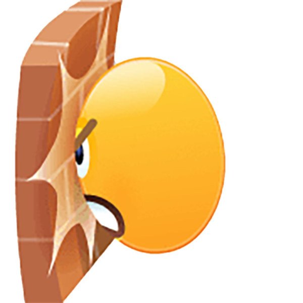 Смайлик бьющийся об стену