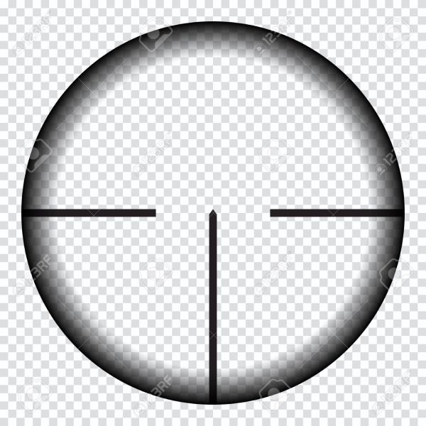 Снайперский прицел на прозрачном фоне