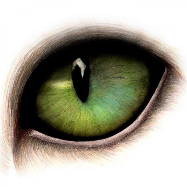 Кошачий глаз на белом фоне