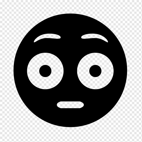 Смайл удивление черно белый