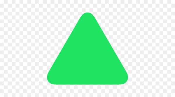 Зеленый треугольник на прозрачном фоне