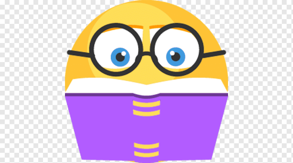 Смайлик с книжкой в очках