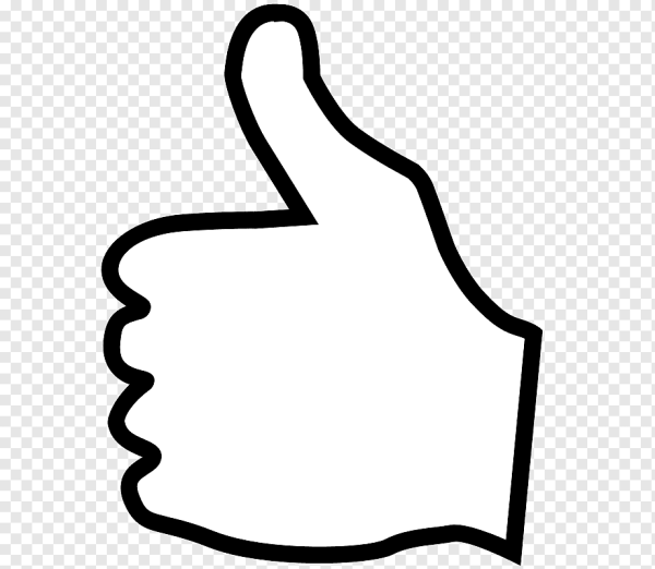 Палец вверх на белом фоне