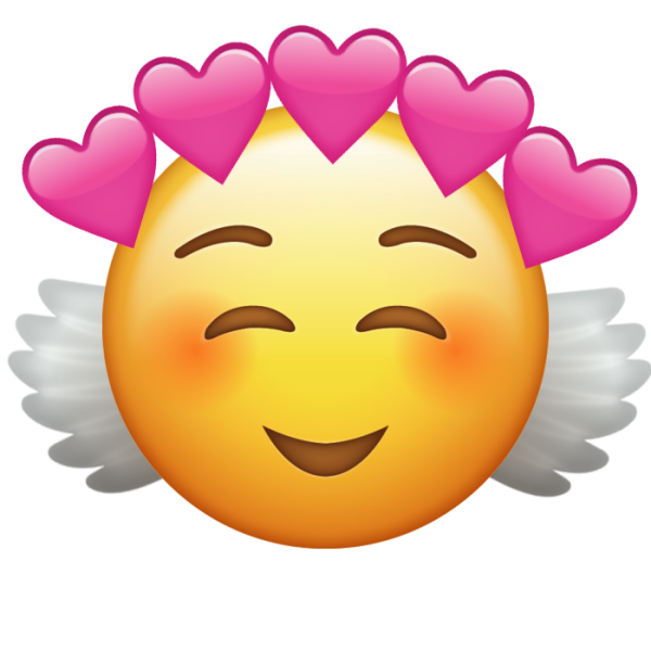 Милый смайлик с сердечками