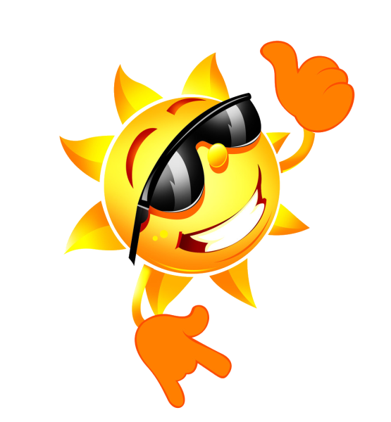 Мультяшное солнце в очках