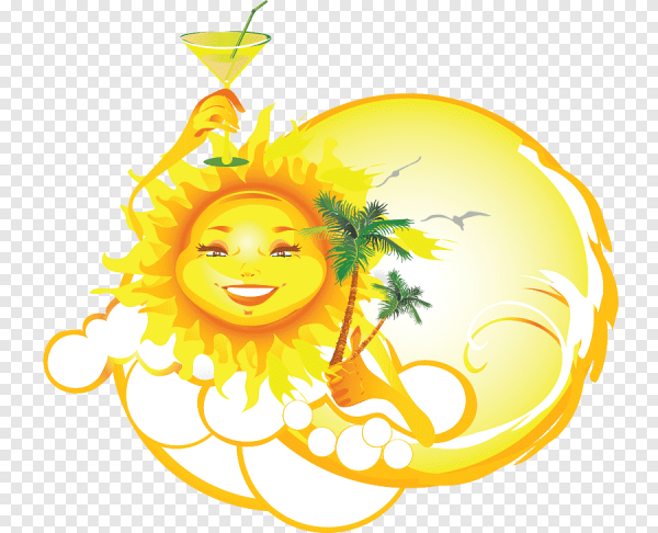 Солнце сказочное на белом фоне