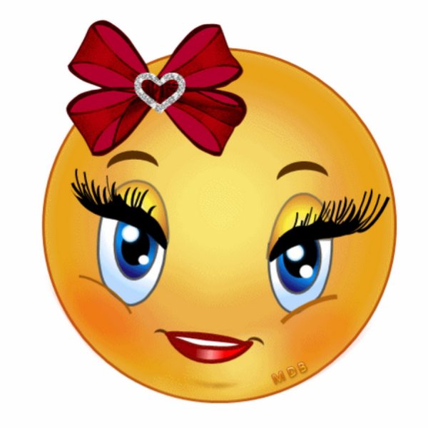 Смайлик девочка улыбается