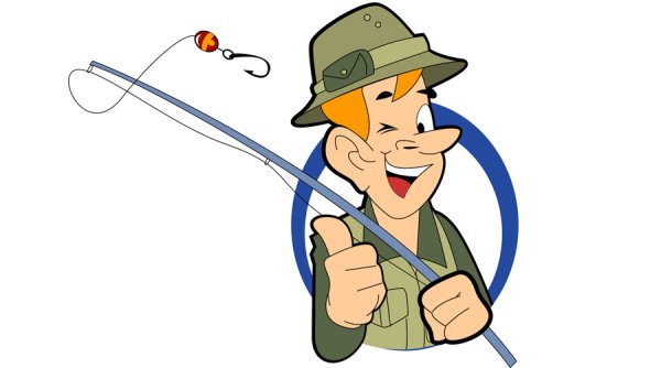 Рыболов мультяшный