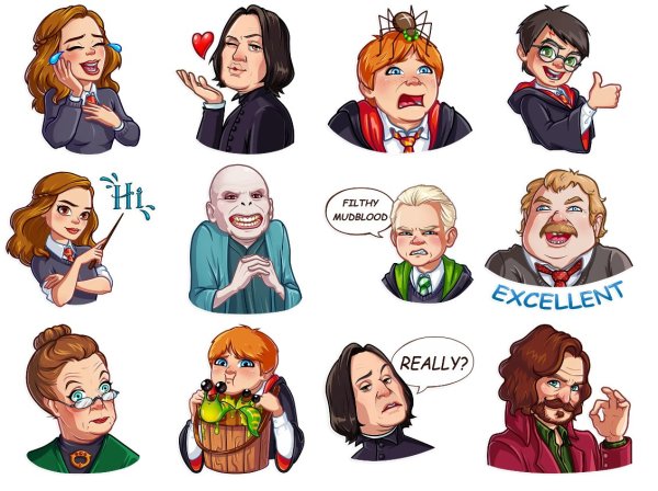 Стикеры телеграмм Гарри Поттер