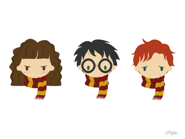 Гарри Рон и Гермиона Чиби