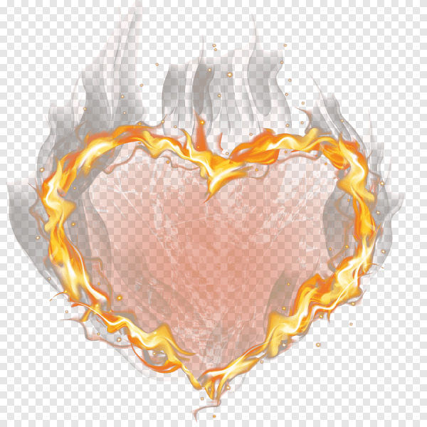 Стикер огненное сердце