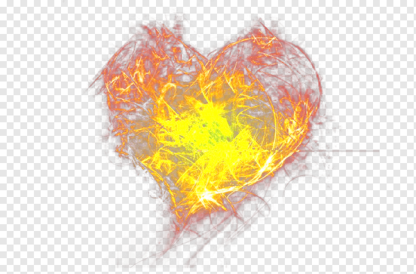 Огненное сердце без фона