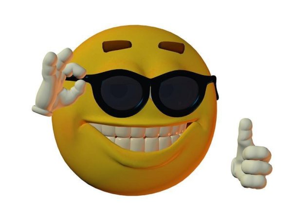 Улыбающийся смайлик в очках