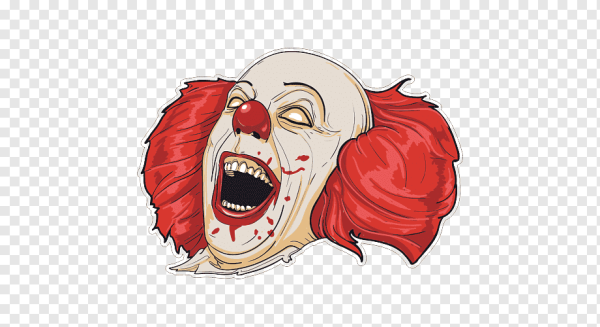 Страшный клоун без фона
