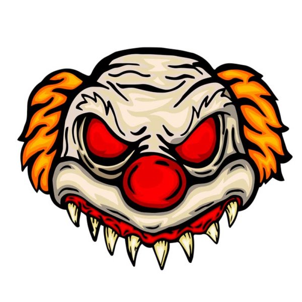 Страшный клоун вектор