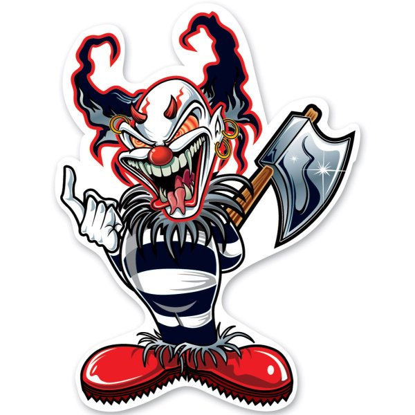 Наклейка злой клоун