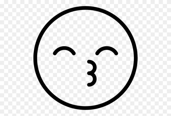 Целующий смайлик без фона