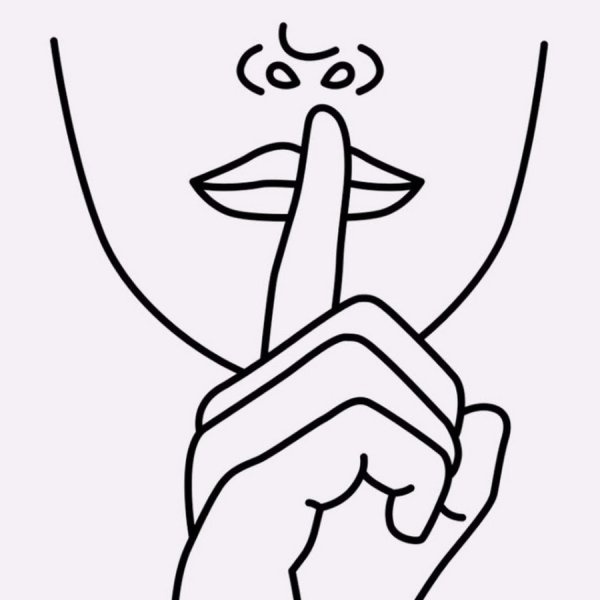 Палец у рта тссс