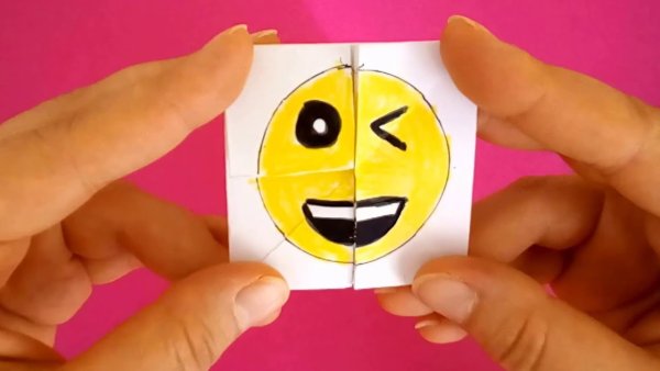 Оригами из бумаги смайлы меняющие лицо