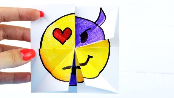 Оригами игрушка смайлик