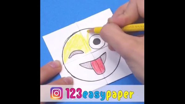 Оригами из бумаги смайлики меняющие лицо