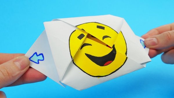 Оригами из бумаги смайлики