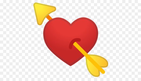 Сердечко со стрелой смайлик на прозрачном фоне