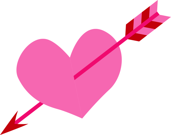 Сердечки со стрелами фиолетовое