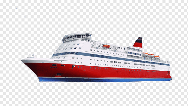 Теплоход на белом фоне