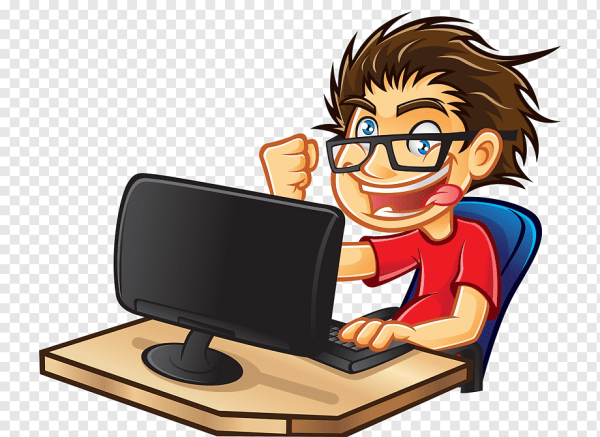 Программист на прозрачном фоне