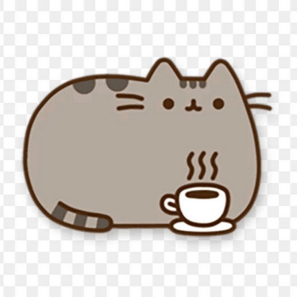 Пушин Кэт с кофе