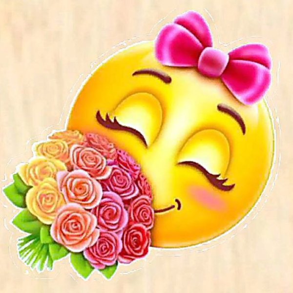 Смайлик с цветами
