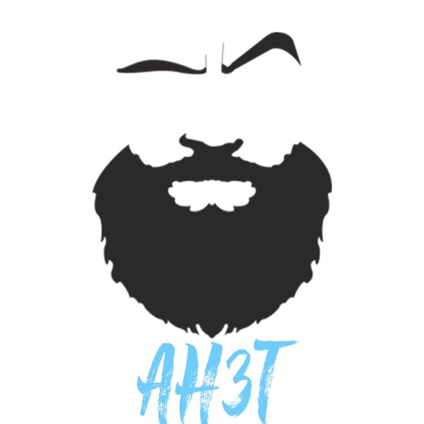 Бородатый лысый мужчина силуэт