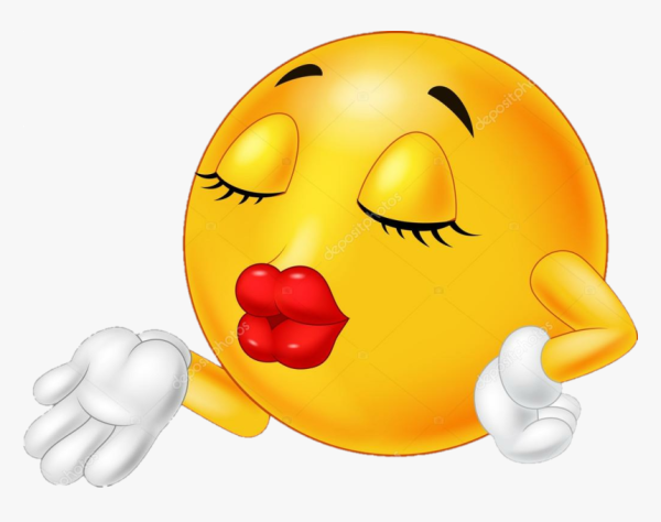 Смайлик посылает воздушный поцелуй