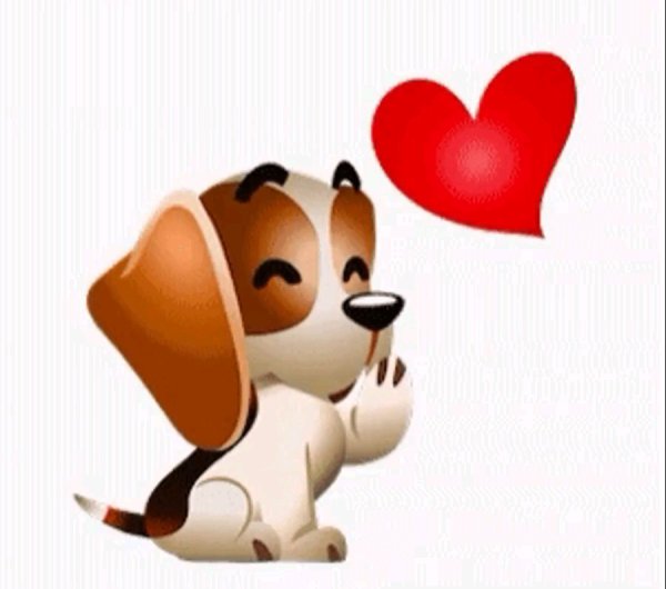 Смайлик собачка с сердечком