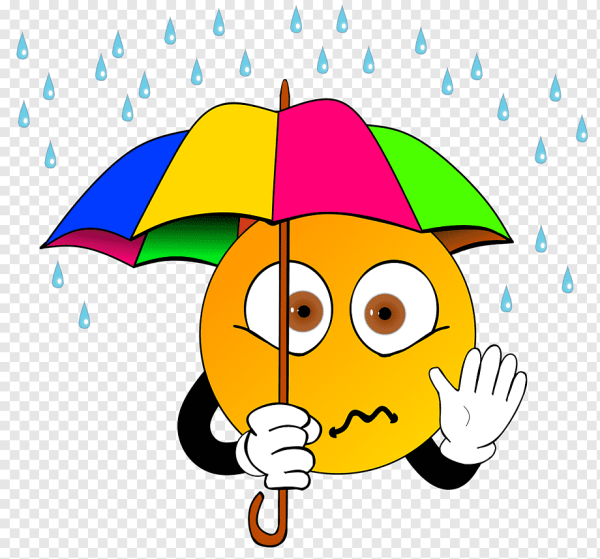 Смайлик с зонтиком