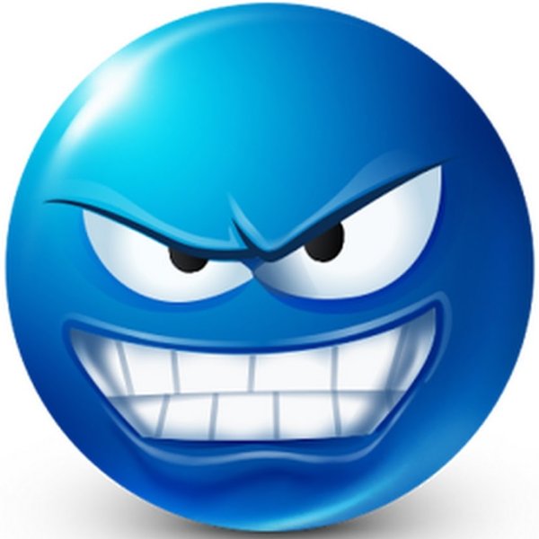 Синий смайлик с улыбкой