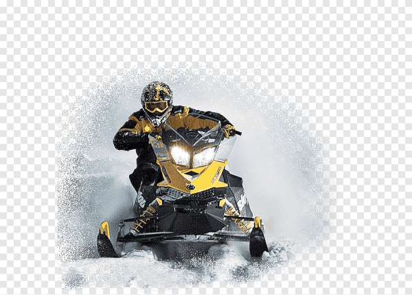 Снегоход на белом фоне