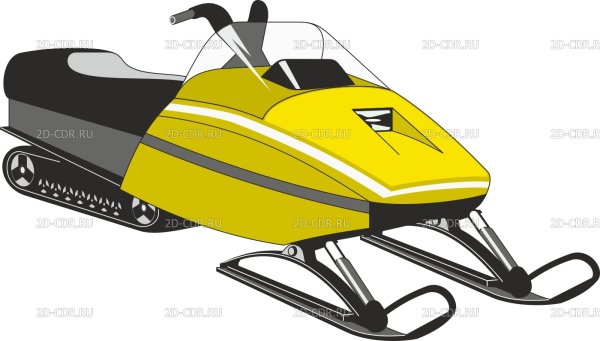 Снегоход на прозрачном фоне