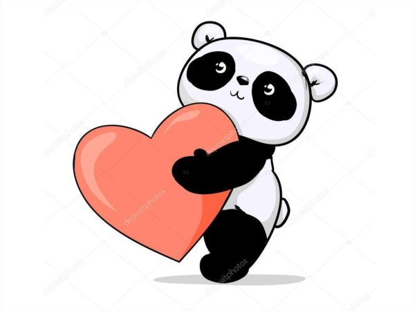 Панда с сердечком