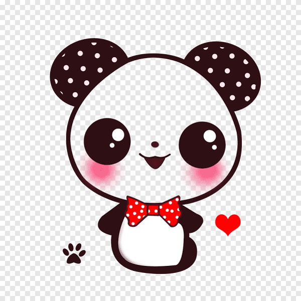 Розовая Панда мультяшная