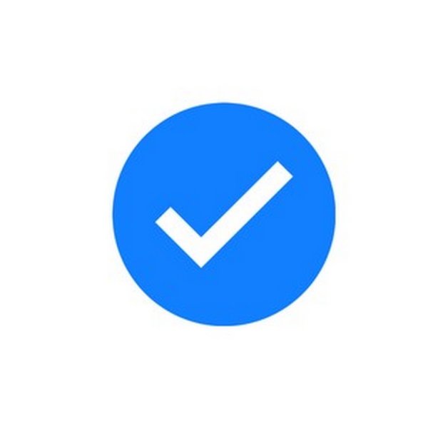 Смайлик голубая галочка