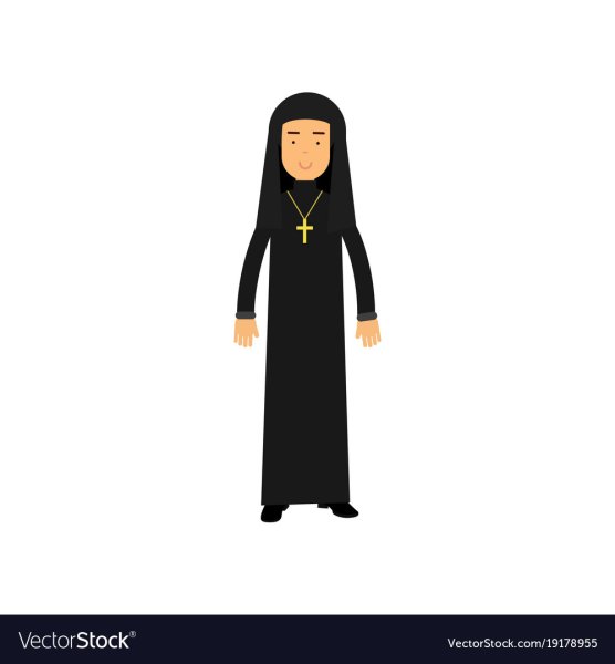 Монахиня на прозрачном фоне