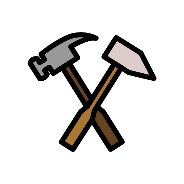 Скрещенные кирка и лопата