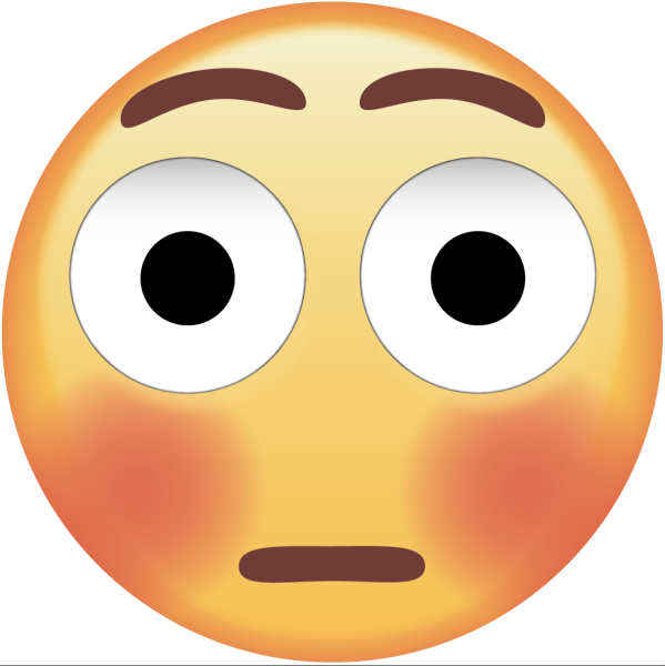 Удивленный смущенный смайлик