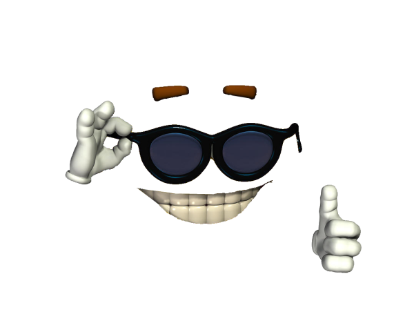 Смайл в очках и пальцем
