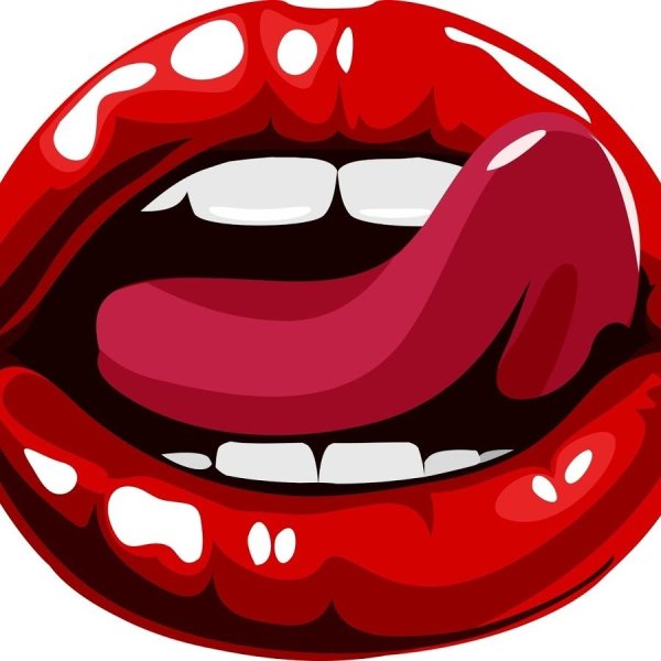 Открытый рот с языком рисунок