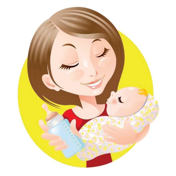 Мама с новорожденным иллюстрация