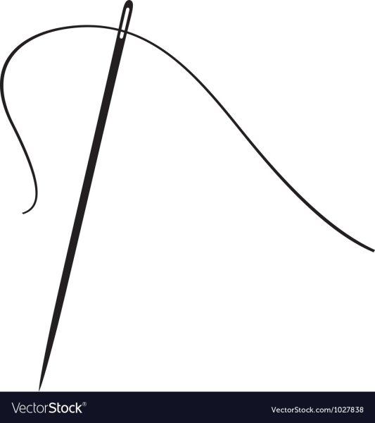 Векторная игла с ниткой