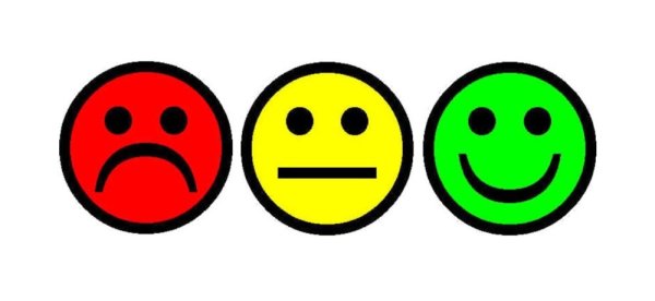 Смайлики зеленый желтый красный